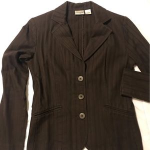 Kim Rogers brown cotton blazer jacket, size small